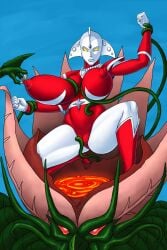 areolae big_breasts breast_grab breast_squeeze breast_squish breasts erect_nipples huge_breasts kappamappa large_breasts monster nipple_pinch nipples pussy restrained tentacle thick thick_thighs ultraman_(franchise) ultrawoman_beth voluptuous wide_hips