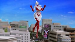 3d 3d_(artwork) artist_request ass big_ass big_breasts breasts fat_ass female giantess heroine high_heels huge_breasts large_breasts milf mother mother_of_ultra nipple_bulge nipples pose posing pussy solo thick thick_ass thick_thighs ultraman_(franchise) voluptuous wide_hips