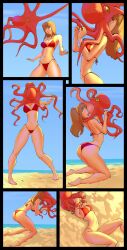 big_breasts bikini breasts clothing comic facehugging female female_prey gigantic_breasts huge_breasts human_prey hyper_breasts interspecies large_breasts octopus platamatina_(artist) rape seaside swimsuit tentacle vore zoophilia