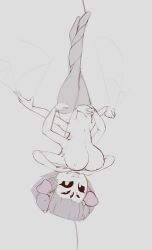 1girls 2d big_areola big_breasts big_nipples completely_nude dibujosv12 female female_only hanging huge_breasts muffet pussy short_hair solo undertale undertale_(series) upside-down web