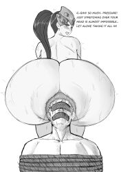 1boy 1girls anal anal_insertion anal_juice anal_sex anal_stretching anal_vore anus areolae ass ass_focus ass_juice behind binibon123 blizzard_entertainment blush bondage breasts chubby chubby_female clenched_teeth dominant_female domination eyes_covered female femdom gigantic_ass greyscale head_in_ass head_insertion head_tilt headgear highres huge_anus huge_breasts imminent_anal imminent_rape imminent_sex imminent_vore large_insertion living_butt_plug living_dildo living_insertion living_sex_toy long_hair looking_down looming low-angle_view male male/female mouth_gag older_male overwatch pain puffy_anus pussy reverse_rape rope scar sequence short_hair sideboob sketch soldier_76 squatting standing sweat sweaty sweaty_ass talking talking_to_another tape tape_gag text thick_thighs tied_up twitch_lines twitching vagina venus_body voluptuous vore white_background wide_hips widowmaker younger_female