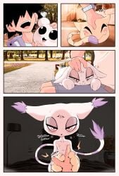 absurd_res bandai_namco comic digimon digimon_(species) duo female feral gatomon hi_res human male male/female mammal nyaromon petting petting_head plotmon ponporio_(artist) salamon yukimibotamon