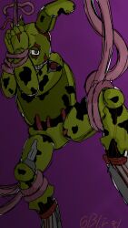 animatronic bara five_nights_at_freddy's five_nights_at_freddy's_3 fnaf forced gay green_body looking_at_viewer male male_only robot springtrap springtrap_(fnaf) tentacle yaoi