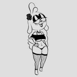 :3 anthro buckteeth cute female furry oc original original_character sheep sheepgirl_(videojunk) slutty_outfit steecks steeckykees