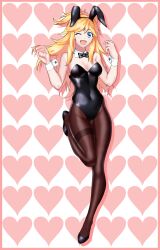 1girls :d blonde blonde_hair blue_eyes bunny_ears bunnysuit female female_only fully_clothed looking_at_viewer ninon_(princess_connect!) one_eye_closed princess_connect! princess_connect!_re:dive smile smiling smiling_at_viewer solo solo_female wink winking winking_at_viewer