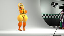 16:9 3d 3d_(artwork) avian bird camera chicken digital_media_(artwork) female five_nights_at_freddy's five_nights_at_freddy's_2 galliform gallus_(genus) gesture hi_res humanoid lights machine phasianid robot scottgames solo source_filmmaker stretching thumbs_up toy_chica_(fnaf) video_games widescreen