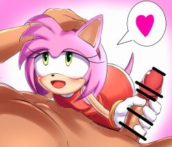 amy_rose anthro censored dead_source dress headpat pink_fur pink_hair small_breasts smile sonic_(series)