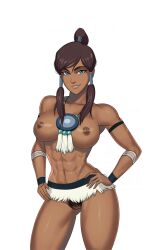 1girls abs armband armwear avatar_legends blue_eyes breasts casual casual_nudity dark-skinned_female dark_skin female female_focus female_only female_protagonist fit fit_female functionally_nude functionally_nude_female girl_abs girly_abs heroine huge_breasts human inuit korra large_breasts looking_at_viewer muscle muscle_tone muscles neckwear nickelodeon nipples no_background partially_clothed ponytail pubic_hair pussy six_pack solo solo_female sunsetriders7 the_avatar the_legend_of_korra tomboy toned toned_female transparent_background vagina water_tribe wristwear