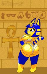 2021 animal_crossing ankha ass breasts huge_ass huge_breasts knick_knack navel nintendo sunglasses sunnification thick_thighs thighs vrrychrry17 wide_hips