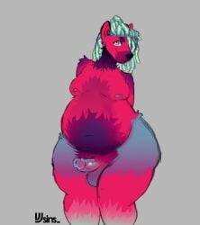 absurd_res anthro capybara caviid curvaceous curvy_figure dreadlocks fur furry furry_only hi_res male male_only mammal markings mavis_sorren(vjsins) nude overweight overweight_male penis rodent solo vjsins voluptuous wide_hips