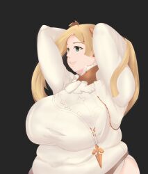 1girls bbw belly big_belly big_breasts breasts chubby clothed clothing fat female female_only huge_belly huge_breasts light-skinned_female light_skin long_hair nier nier:_automata overweight sarasvati(artist) solo solo_female yorha_commander