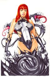 1girls chris_foulkes curvaceous curvy curvy_female curvy_figure female green_eyes hourglass_figure marvel marvel_comics mary_jane_watson red_hair solo solo_female spider-man_(series) straight_hair symbiote tagme venom venom_(marvel) voluptuous
