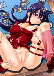 1girls after_sex big_areola big_breasts big_nipples blue_hair blush breasts card censored choker cum cum_inside cumdrip deck defeated duel duel_masters earrings erect_nipples female footwear garters hindenburg jewelry jpeg_artifacts large_breasts leg_lift long_hair loose_socks nipple_bulge open_mouth pale-skinned_female pale_skin pink_eyes puffy_areola pussy socks solo spread_legs tasogare_mimi thigh_strap trading_card wristband