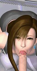 3d 7_(artist) :>= animated breasts brown_hair censored fellatio female fighting_cuties final_fantasy final_fantasy_vii human lowres male oral penis polygon pov smooth_skin straight tifa_lockhart white_top