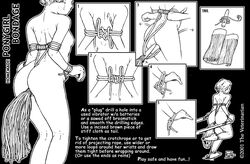 2001 anal_tail bondage buttplug crotch_rope diagram how_to monochrome nipples nude ponyplay rope tail the_veterinarian