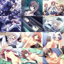 amakase_minatsu asakura_otome asakura_yume bed censored da_capo da_capo_ii game_cg highres nude school_uniform seifuku sex shirakawa_nanaka tsukishima_koko yukimura_anzu