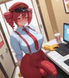 1futa ai_generated bulge bulge_through_clothing bulge_under_clothes busty civitai computer curvy curvy_figure dickgirl drill_hair drill_sidelocks full_body futa_only futanari gloves hat hi_res high_quality high_resolution highres kasane_teto looking_at_viewer necktie nervous nervous_face nervous_sweat pants patreon penis penis_bulge red_eyes red_hair self_upload side_view stable_diffusion standing striped stripes suspenders tie twintails twitter_username uncensored voluptuous working yuckle