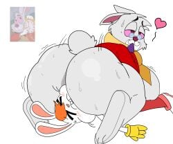 2boys alice_in_wonderland alice_in_wonderland_(1951_film) all_roads_lead_to_rome anthro anthro_on_anthro anus_peek ass back_view belly big_ass blush bowtie clock collared_shirt crossover disney facesitting feet fur glasses gloves half-closed_eyes hi_res lagomorph looking_pleasured male_only overweight presenting_hindquarters roger_rabbit simple_background sitting sitting_on_person svenniehoek sweatdrop sweaty_ass tail thick_ass thick_thighs white_background white_fur white_rabbit_(disney) white_rabbit_(wonderland) who_framed_roger_rabbit wide_hips wobbling_ass