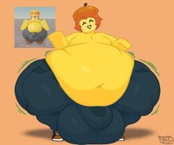 1boy artist_watermark ass belly body_expansion bulge expansion featureless_breasts hips huge_hips huge_thighs hyper_ass hyper_bulge hyper_hips hyper_thighs jeans male male_only moobs morbidly_obese motion_lines obese oc original_character reference_image roblox robloxian shirtless shirtless_male sticky_(thickandtwisted) thickandtwisted thighs wide_hips
