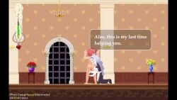 1boy 1boy1girl 1girls 2d 2d_(artwork) 2d_animation against_wall castle_of_temptation chains cloak closed_eyes cum cum_on_floor cum_on_hand death_by_snoo_snoo degradation degradation_text dollhouse_maid english english_text flowers game_over handjob health_bar longer_than_30_seconds longer_than_one_minute maid maid_headdress maid_outfit maid_uniform poring red_eyes red_hair semen shy smaller_male tagme taller_female text text_bubble video video_games white_hair