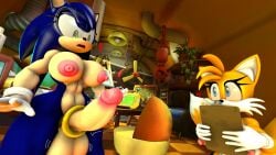 16:9 3d 3d_(artwork) absurd_res anthro balls big_balls big_breasts big_penis blue_body blue_eyes blue_fur boiboi9999 breasts canid canine clothing digital_media_(artwork) duo eulipotyphlan female footwear footwear_only fox fur futanari futanarization genitals gloves green_eyes hair handwear handwear_and_footwear_only handwear_only hedgehog hi_res male_to_futa mammal miles_tails_prower mostly_nude nipples nude passbass penis rule_63 sega sonic_(series) sonic_the_hedgehog sonic_the_hedgehog_(series) sonique_the_hedgehog source_filmmaker_(artwork) tails_the_fox tailsko widescreen
