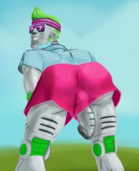 artist_request ass bending_over bryce_3000 clothing fortnite glasses humanoid male male_focus male_only penis presenting presenting_hindquarters robot smile solo_male tagme unknown_artist video_games
