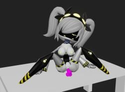 1girls 3d 3d_model 3d_render aheagao blender_(software) dildo dildo_in_pussy female female_only j_(murder_drones) murder_drones pleasured_face pleasured_female serial_designation_j table table_sex tongue tongue_out twintails white_hair