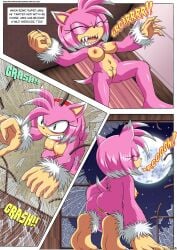 amy_rose amy_rose_the_werehog amy_the_werehog bbmbbf comic furry furry_female horny howling mobius_unleashed pain palcomix rape_face sad sega sonic_(series) sonic_the_hedgehog_(series) sonic_unleashed text the_werehog_(comic) transforming