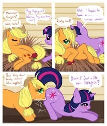 2d applejack_(mlp) earth_pony equine female female_only feral friendship_is_magic fur furry furry_only multiple_females my_little_pony no_penetration pony puyo_puyo puyo_puyo_fever quadruped straight_hair text twilight_sparkle_(mlp) yuri zanthia