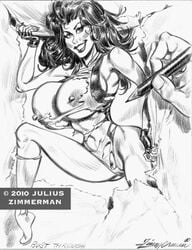 1girls 2010 big_breasts boots breasts drawing drawn female female_only fourth_wall fourth_wall_broken huge_breasts hulk_(series) julius_zimmerman knee_boots large_breasts leotard marvel marvel_comics monochrome nipples pubic_hair she-hulk sketch solo superheroine torn_clothing