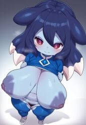 alien big_ass big_breasts blue_body blue_skin inazuma_eleven inazuma_eleven_go shortstack urmi_chapupu