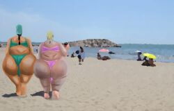 artist_tyroncarter bbw bbwts_(comic) beach big_ass bikini