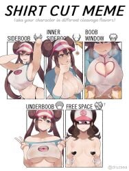 1boy 1pokemon 2022 2girls absurd_res armpits arms_up black_heart_pasties black_pasties blue_eyes blush breast_envy breast_size_difference breasts brown_hair cowgirl_position female female_penetrated headwear heart-shaped_pupils hi_res hilda_(pokemon) huge_breasts human hypno hypnosis light-skinned_female light_skin long_hair long_ponytail male male_penetrating meme mind_control multiple_outfits nintendo pale_skin pasties pokemon pokemon_(species) pokemon_bw pokemon_bw2 ponytail riding rosa_(pokemon) sex shirt_cut_meme small_breasts thiccwithaq twin_buns twintails wink yellow_body yellow_skin