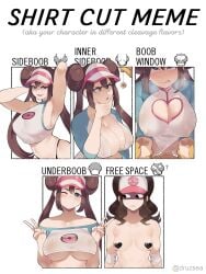 1boy 1pokemon 2022 2girls absurd_res armpits arms_up black_heart_pasties black_pasties blue_eyes blush breast_envy breast_size_difference breasts brown_hair cowgirl_position female female_penetrated headwear heart-shaped_pupils hi_res hilda_(pokemon) huge_breasts human hypno hypnosis light-skinned_female light-skinned_male light_skin long_hair long_ponytail male male_penetrating meme mind_control multiple_outfits nintendo pale_skin pasties pokemon pokemon_(species) pokemon_bw pokemon_bw2 ponytail riding rosa_(pokemon) sex shirt_cut_meme small_breasts thiccwithaq twin_buns twintails wink yellow_body yellow_skin