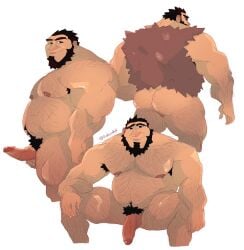 chubby fabssdaf grug_crood hairy male male_focus male_only prehistoric the_croods