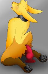 anal_sex ass bunnies_spring five_nights_at_freddy's male male_only paws sex_toy solo solo_male spring spring_bonnie spring_bonnie_(fnaf) tail yellow_body yellow_fur