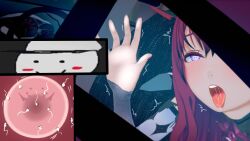 1boy 1girls 3d ahe_gao car female_focus hands_on_glass hololive hololive_english hololive_english_-promise- horns impregnation irys irys_(hololive) ovum purple_hair virtual_youtuber wataamage x-ray