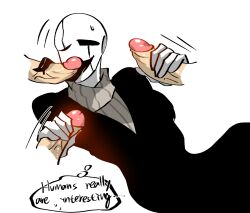 1monster 2d 4boys anthro clothed clothing dick english_text erection gaster gay gay_sex handjob human human_on_humanoid humanoid jerkingoff licking licking_penis long_tongue male male/male/male/male multiple_penises sex shandrawaka skeleton sucking talking text tongue undertale undertale_(series)