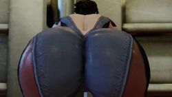 1girls 3d animated ass ass_focus ass_shake bayonetta bayonetta_(character) bayonetta_2 black_hair bodysuit female from_behind huge_ass jiggle kishi longer_than_30_seconds shiny shiny_clothes short_hair skin_tight solo thick_thighs twerking video webm