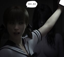 1futa 1girls 3d breasts comic comic_page daz english_text female futanari ghost ghost_girl hair_over_eyes misuzalha3d monster_girl naked nude nude_futanari onryo pale_skin school_uniform self_upload the_onryo_(misuzalha3d) tsukiko_(misuzalha3d)