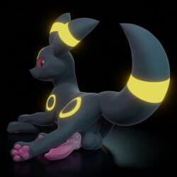 3d_(artwork) animal_genitalia animal_penis anus backsack balls canine_penis digital_media_(artwork) eeveelution feral genitals hi_res knot looking_back male nintendo pawpads paws penis pokémon_(species) pokemon solo umbreon username-password video_games