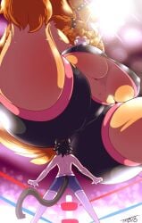 ass big_breasts bigger_female chubby_female female giantess hyper_ass male massive_ass ruru_(tabris) tabris_(artist) thick_thighs