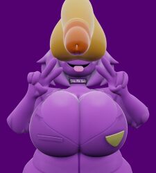 2girls 3d animatronic balls big_balls big_breasts big_penis blender breasts douuuod five_nights_at_freddy's five_nights_at_freddy's_2 futanari penis purple_background purple_skin robot robot_girl tongue tongue_out toy_chica_(fnaf) wendy_afton yellow_skin