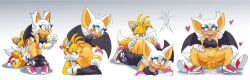 anilingus anthro bat big_breasts bottomless bottomless_footwear cleavage exposed_torso extraspecialzone footwear fox furry handwear humanoid older_female pants pants_down rouge_the_bat rouge_the_rider sex sonic_(series) sonic_riders sonic_the_hedgehog_(series) tails younger_male