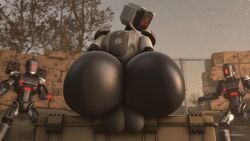 1boy big_ass big_balls big_butt d.a.r don'tasklemon dontasklemon faceless_forefront gay heavy_balls looking_at_viewer looking_back robot robot_boy sitting tagme thick_ass thick_thighs