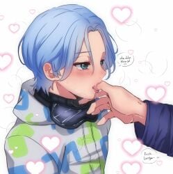 finger_ring heart-shaped_pupils incest langa_hasegawa licking licking_fingers male_only older_male oliver_hasegawa sk8_the_infinity tongue_out younger_male