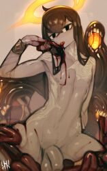 blood femboy hostkaun male_only monster seth_(hostkaun) thick_thighs tongue_out