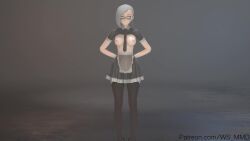 3d animated blue_eyes dancing glasses high_heels maid mikumikudance mmd music music_video practically_nude revealing_clothes rwby see-through see-through_clothing skimpy sound thighhighs topless topless_female video white_hair winter_schnee ws_mmd