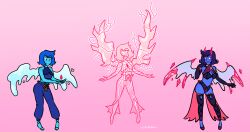 blue_hair blue_skin corruption inkyfluffdraws lapis_lazuli_(steven_universe) steven_universe succubus transformation transformation_sequence vampire