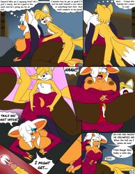 aged_up bat comic english_text fox foxtide888 older_female page_2 rouge_the_bat sonic_(series) tails younger_male